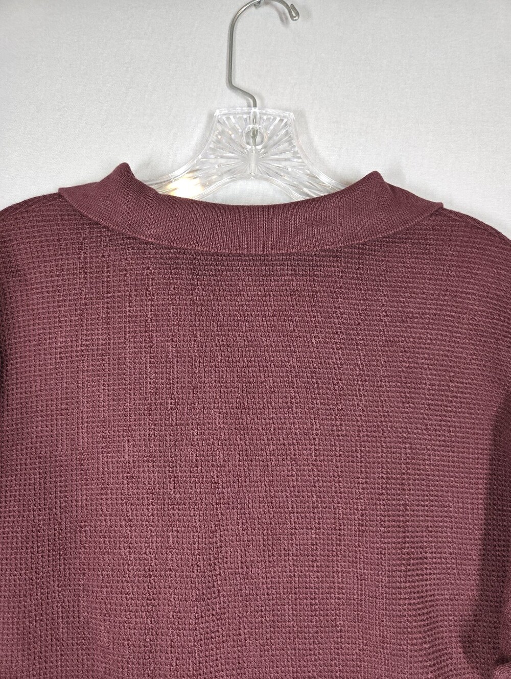 Negative Underwear Waffle Knit Pullover Top Women's Large Garnet - Picture 9 of 12